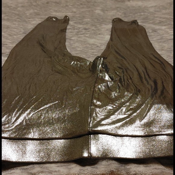 Shiny silver spandex style leggings small - Picture 7 of 8